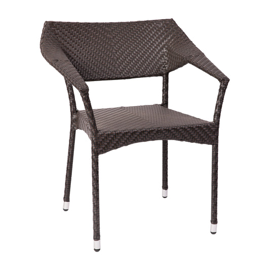 Modern Stackable Patio Dining Chair with Arms