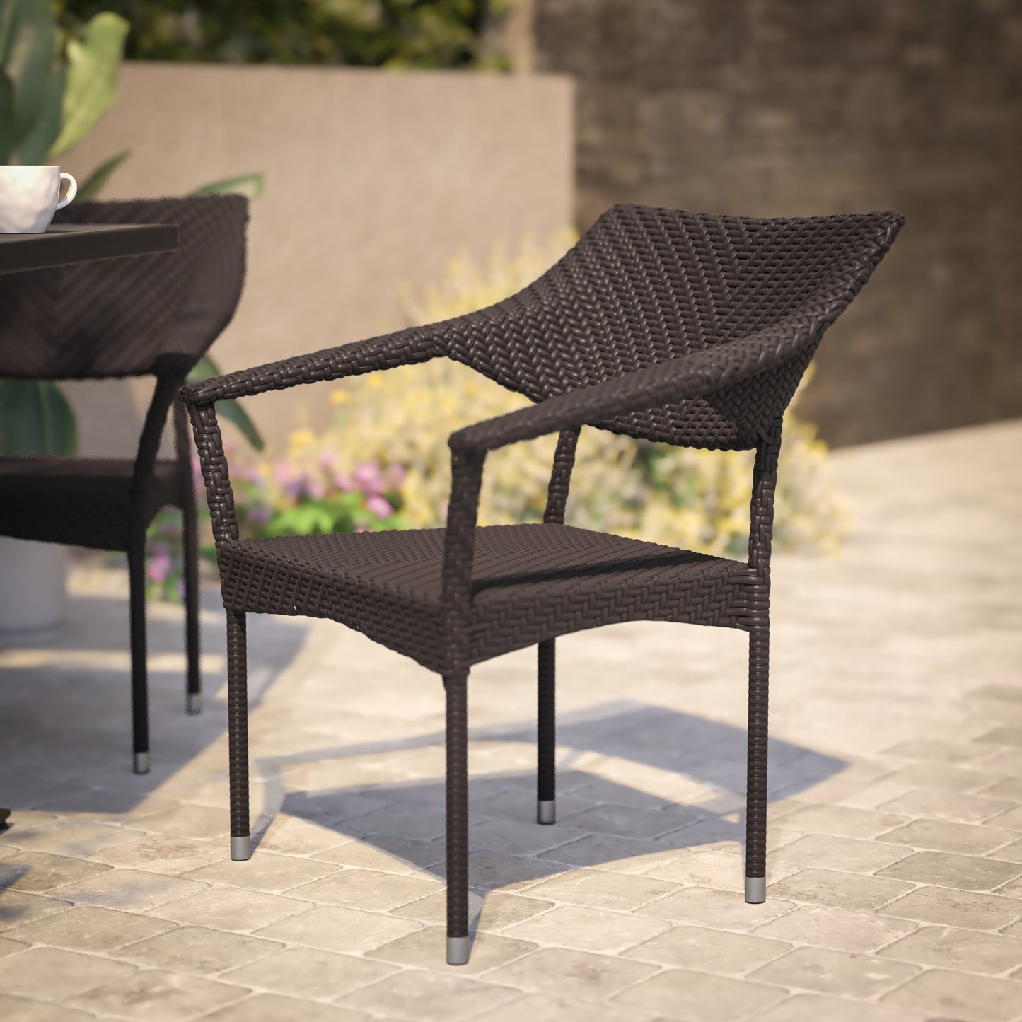 Espresso Patio Stack Chair TT-TT002-ESP-GG