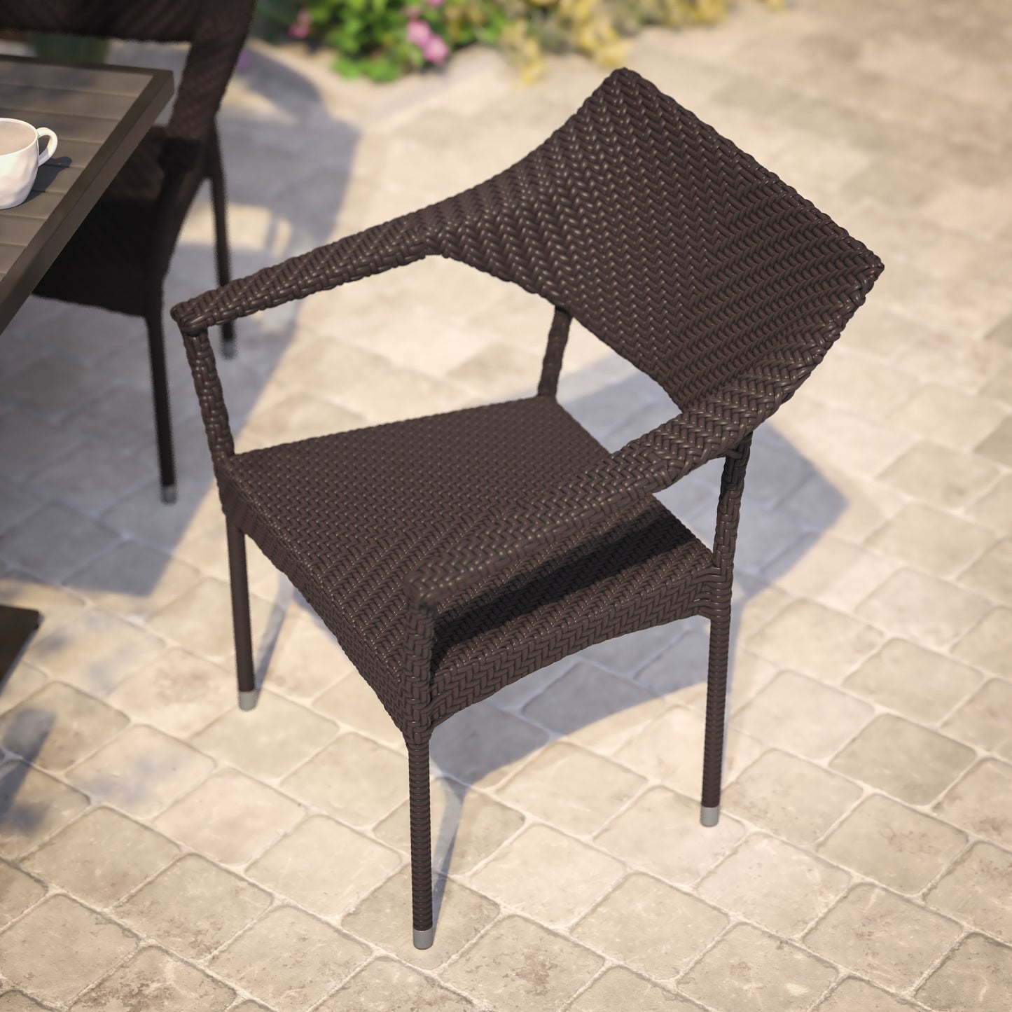 Espresso Patio Stack Chair TT-TT002-ESP-GG