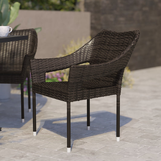 Espresso Patio Stack Chair TT-TT02-ESP-GG