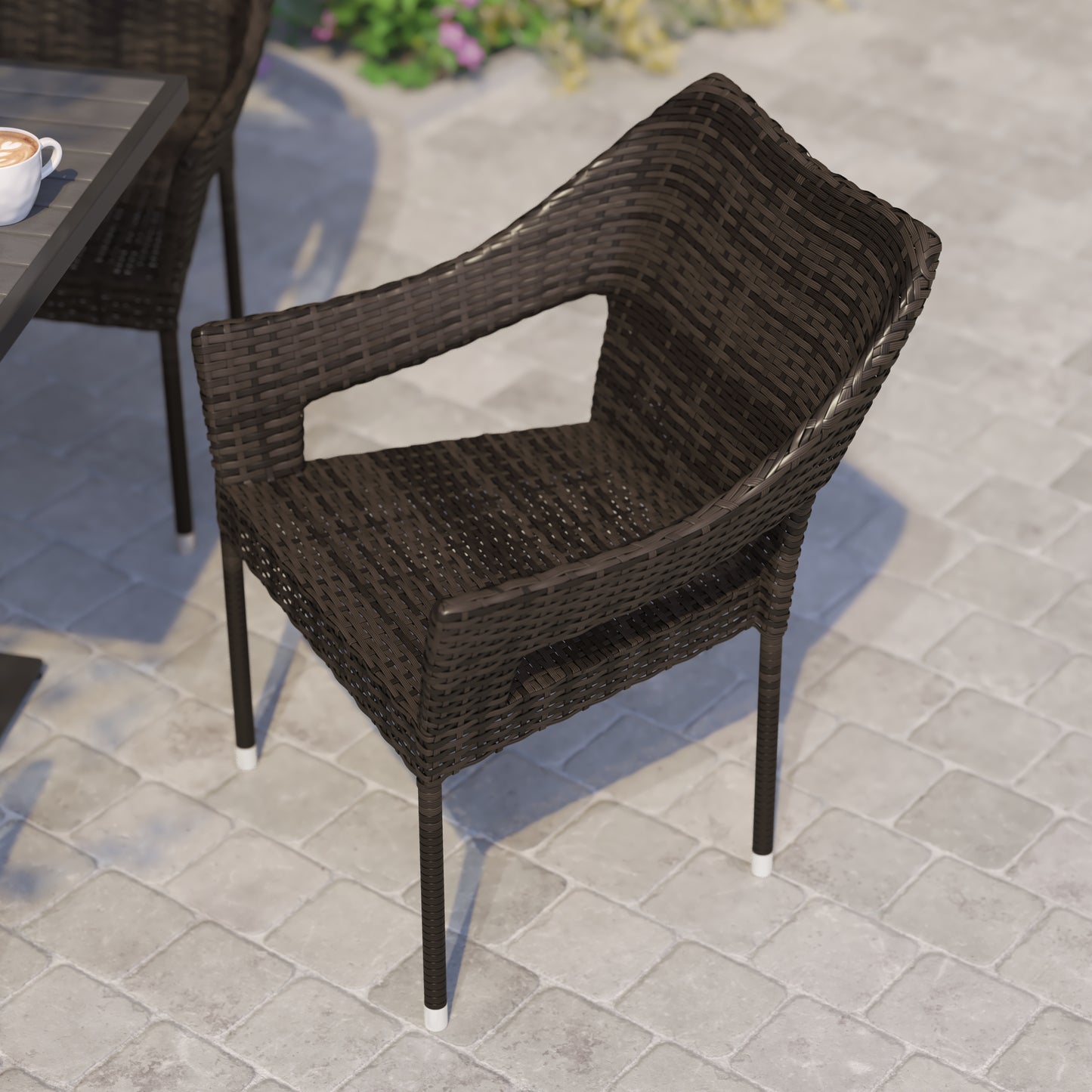 Espresso Patio Stack Chair TT-TT02-ESP-GG