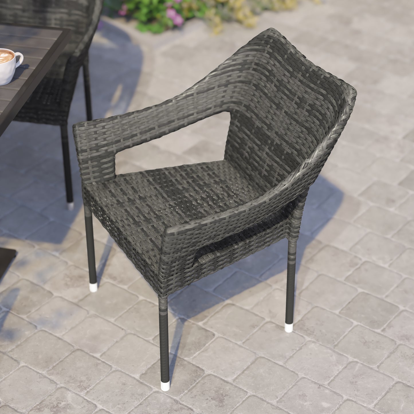 Gray Patio Stack Chair TT-TT02-GY-GG