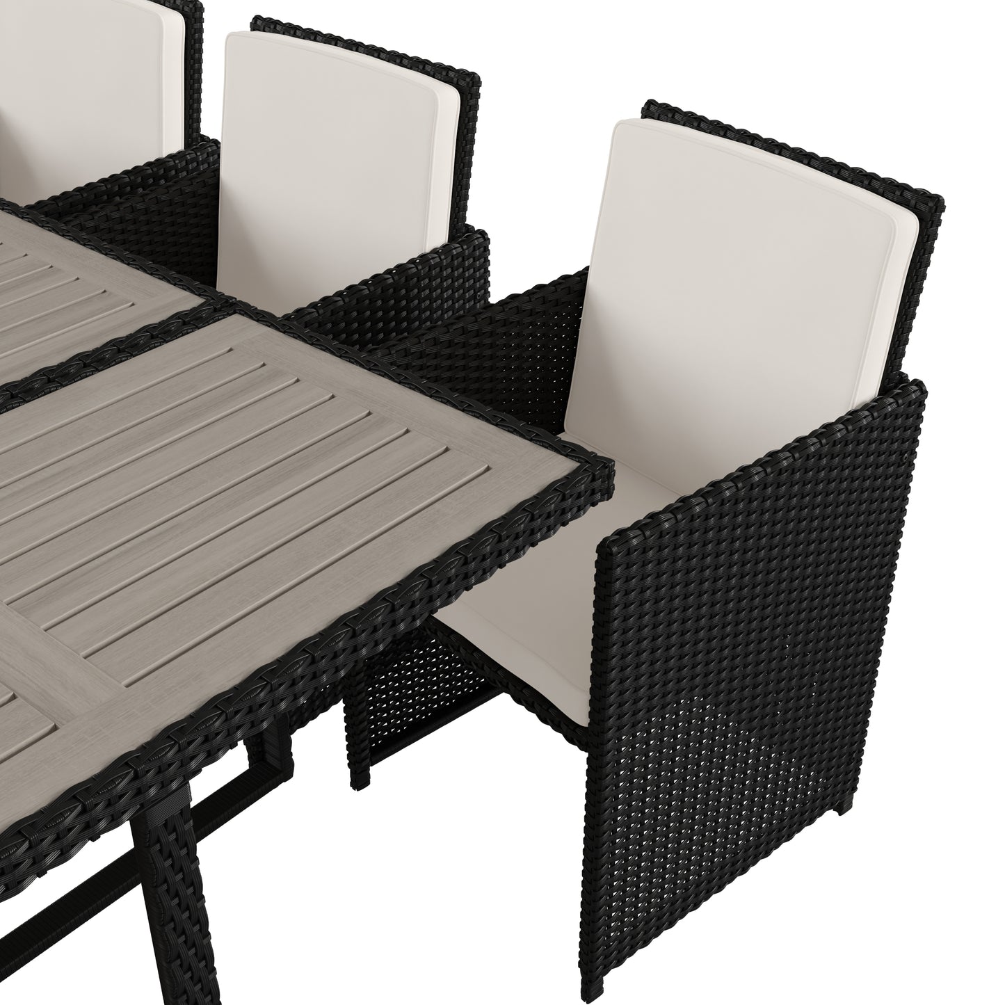 7 PC Gray/Black Patio Set TW-3WBE00-GY-GG