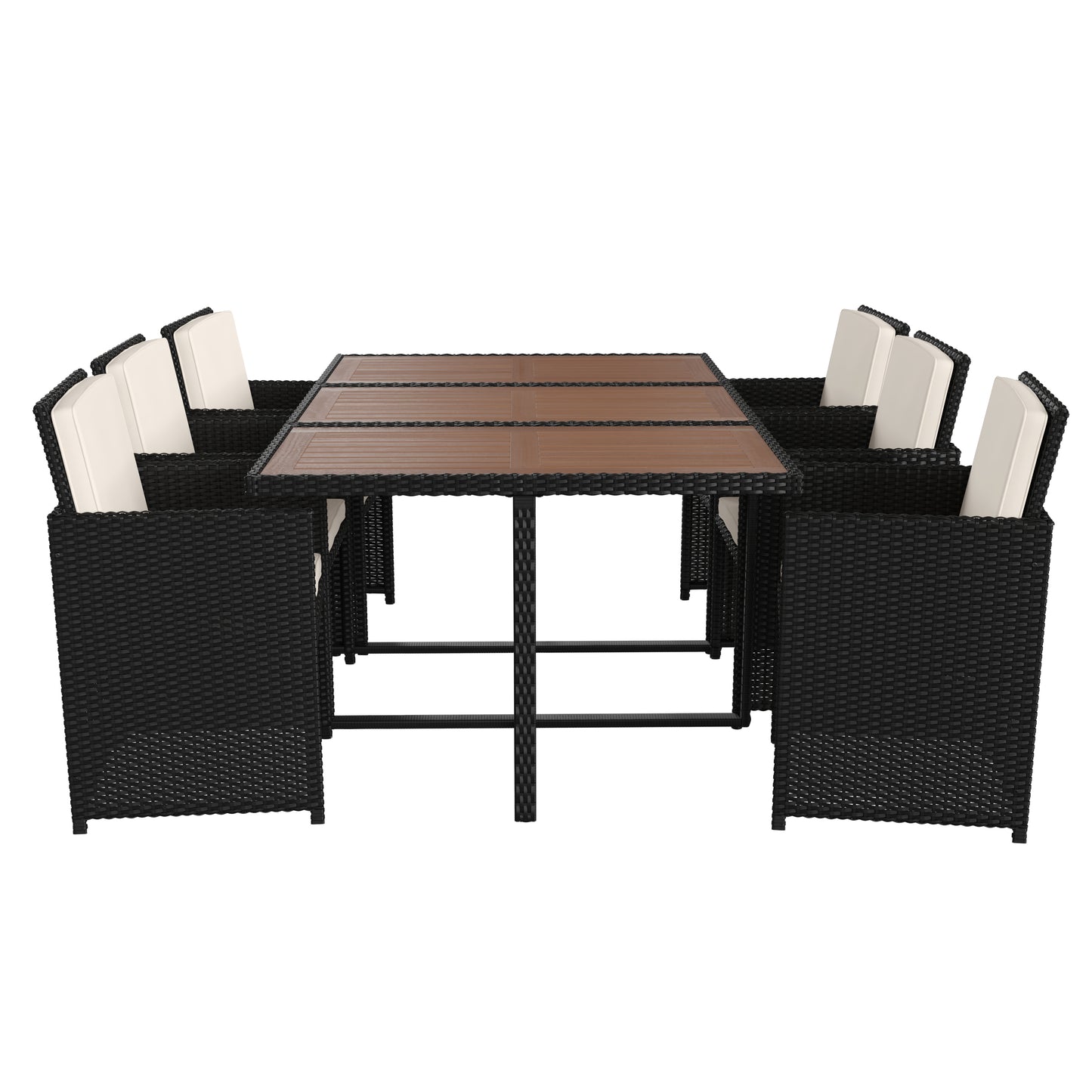 7 PC Natural/Black Patio Set TW-3WBE00-NAT-GG