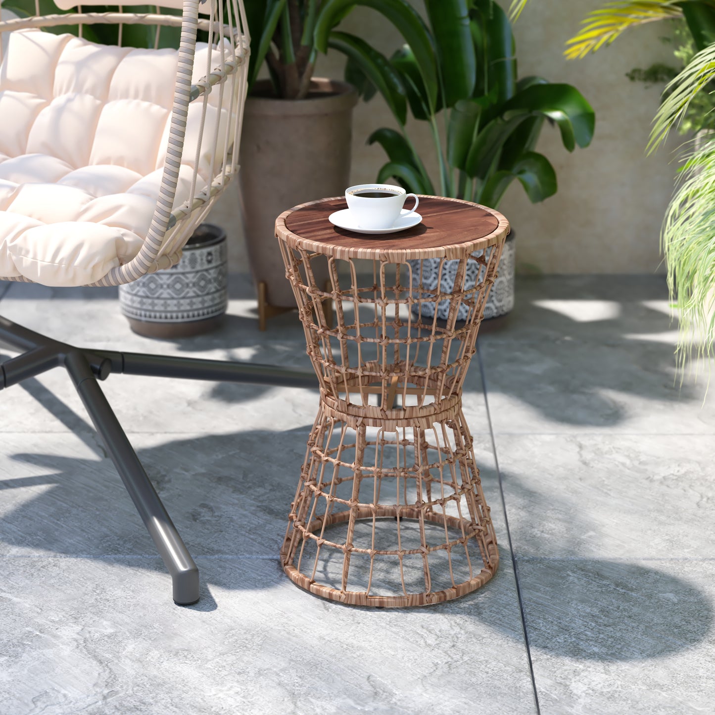 Natural Rattan Patio Table TW-VN015-16-NAT-GG