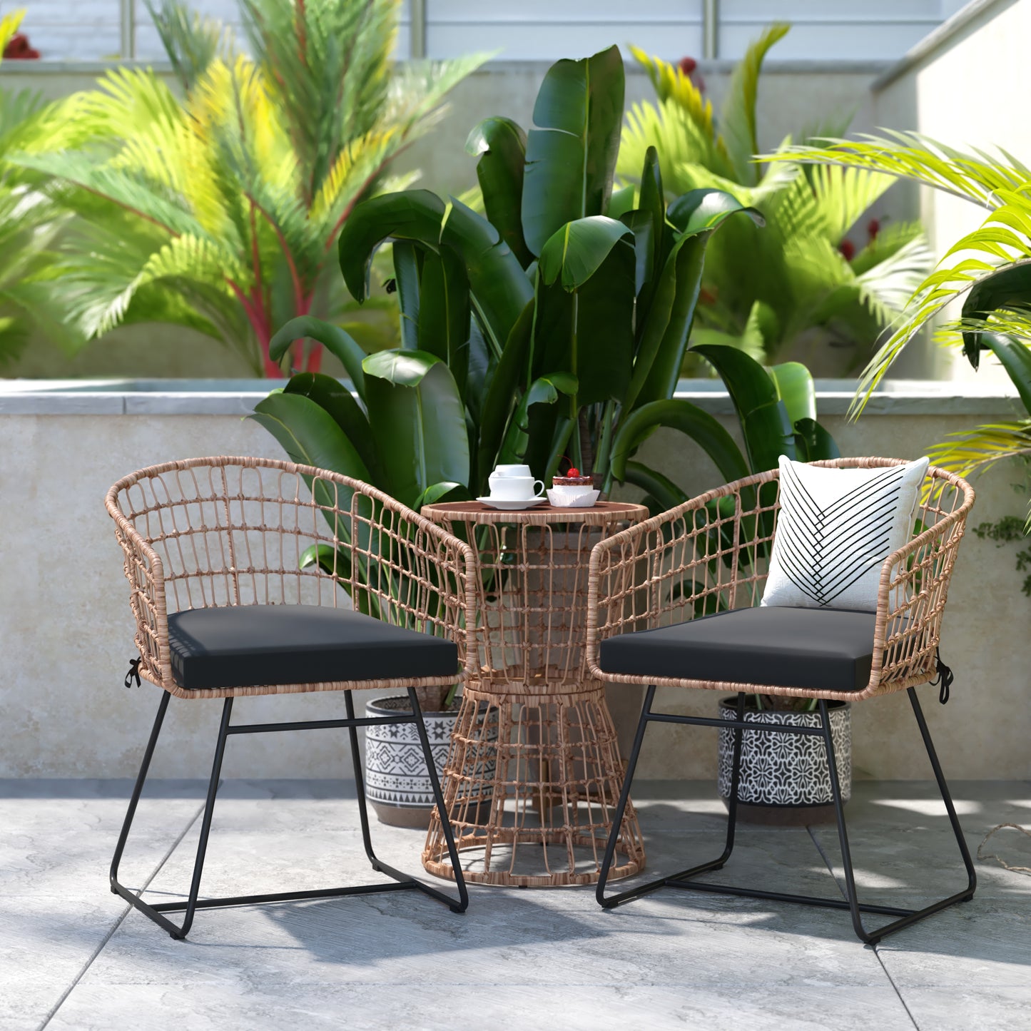 3PC Natural Rattan Bistro Set TW-VN01516-NAT-GG