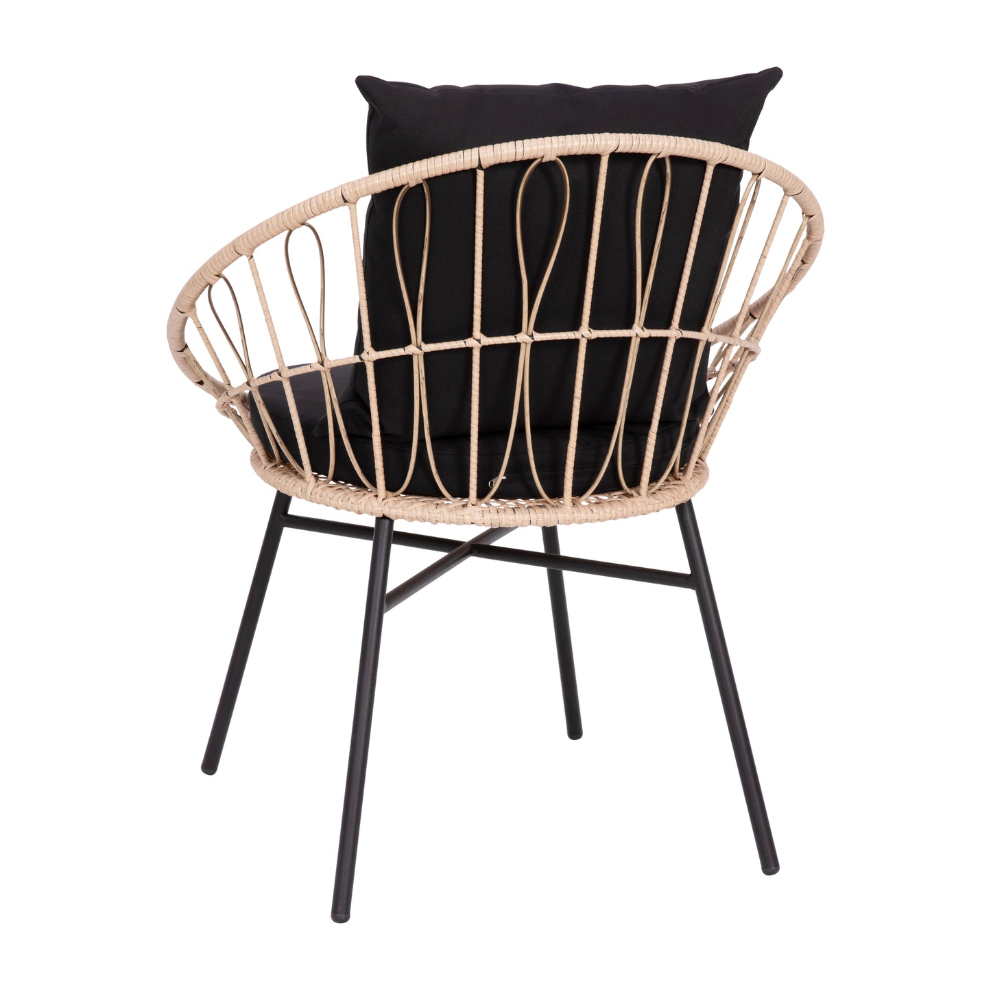 3 PC Tan/Black Rattan Set TW-VN017-18-TAN-BK-GG