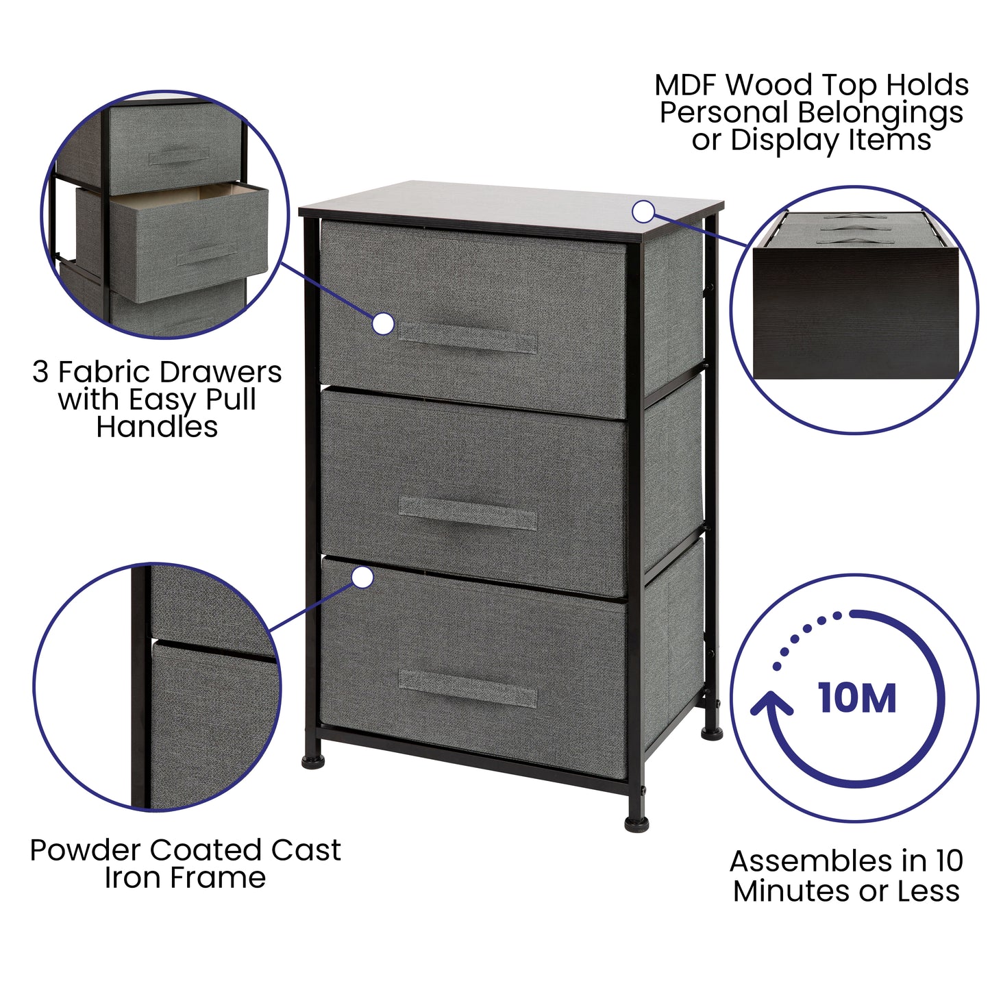 Black/Gray Tall Organizer WX-5L20-X-BK-GR-GG