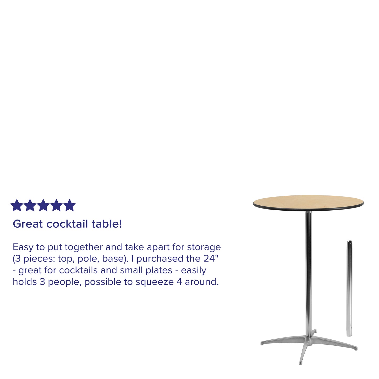 Adjustable Height Cocktail Table with 2 Columns (30" and 42")