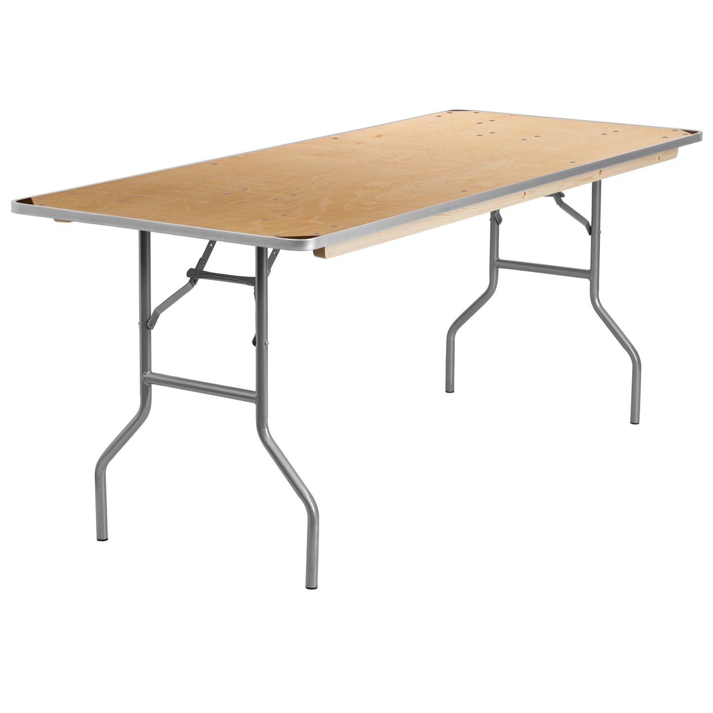 30x72 Wood Fold Table-Met Edge XA-3072-BIRCH-M-GG