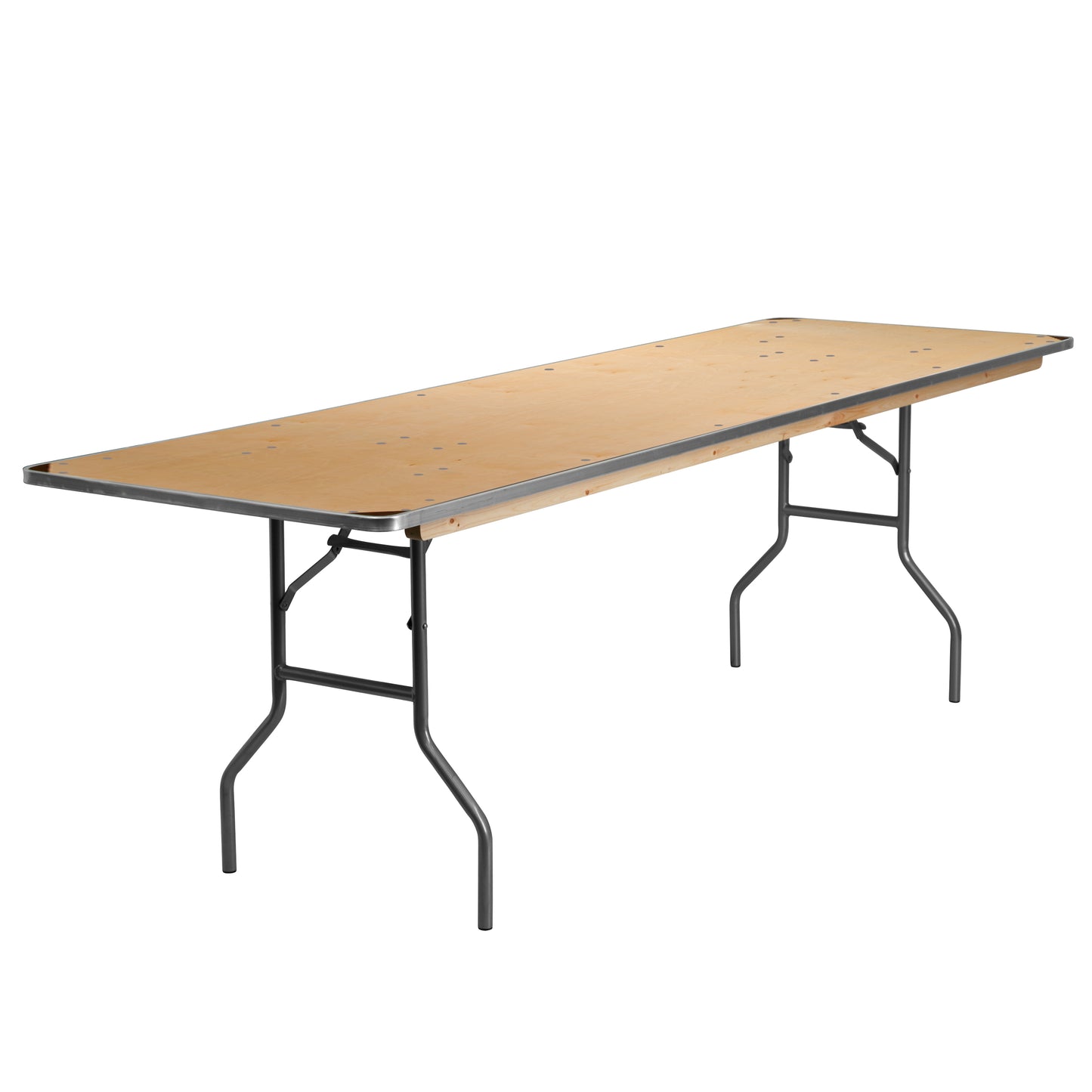 30x96 Wood Fold Table-Met Edge XA-3096-BIRCH-M-GG