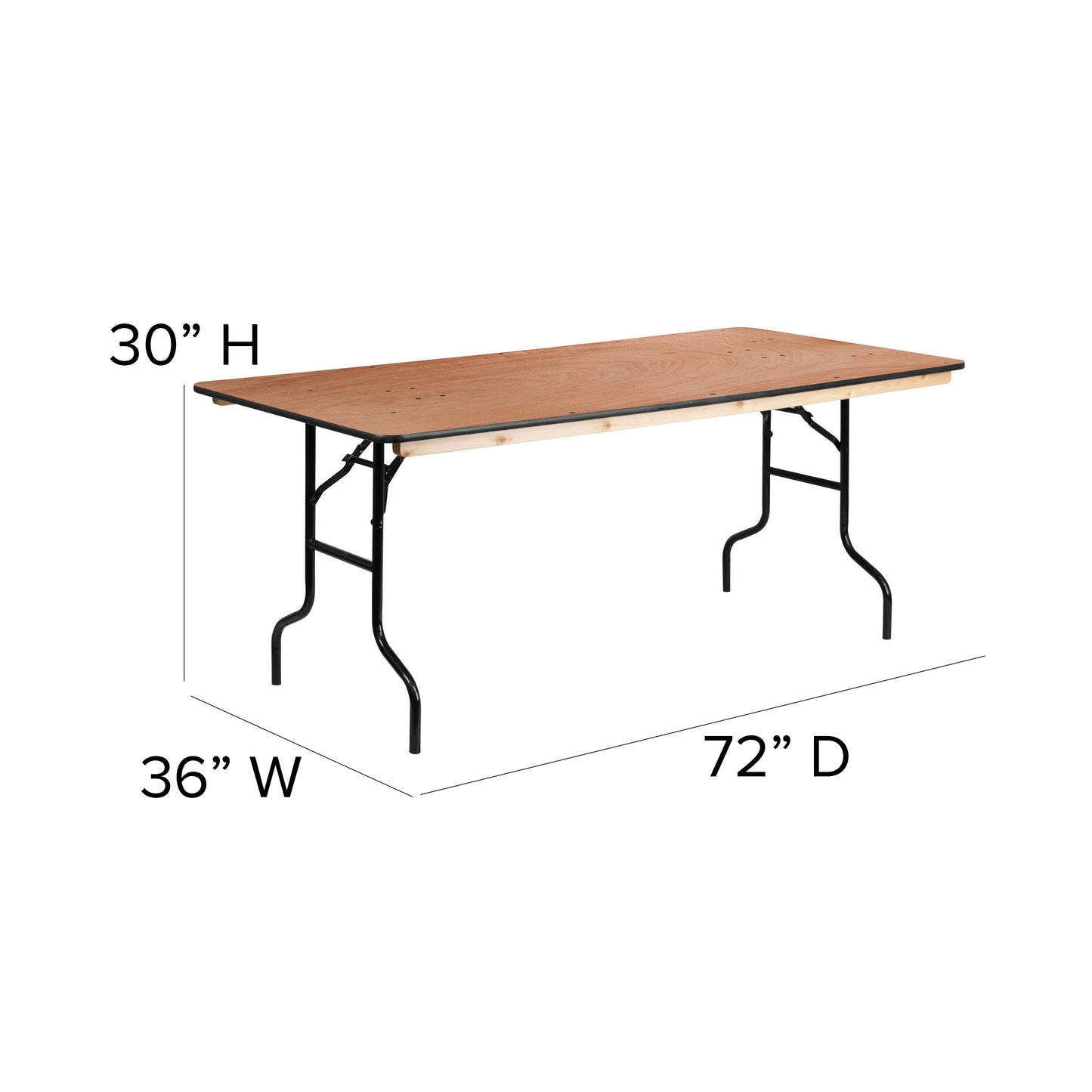 30x72 Wood Fold Table XA-3672-P-GG