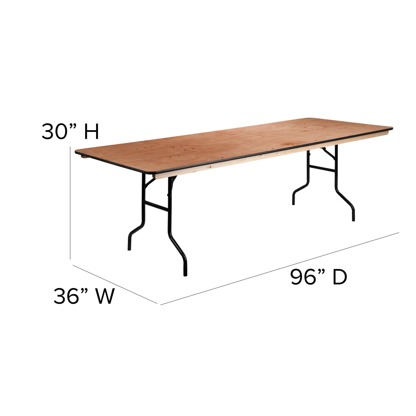 36x96 Wood Fold Table XA-3696-P-GG