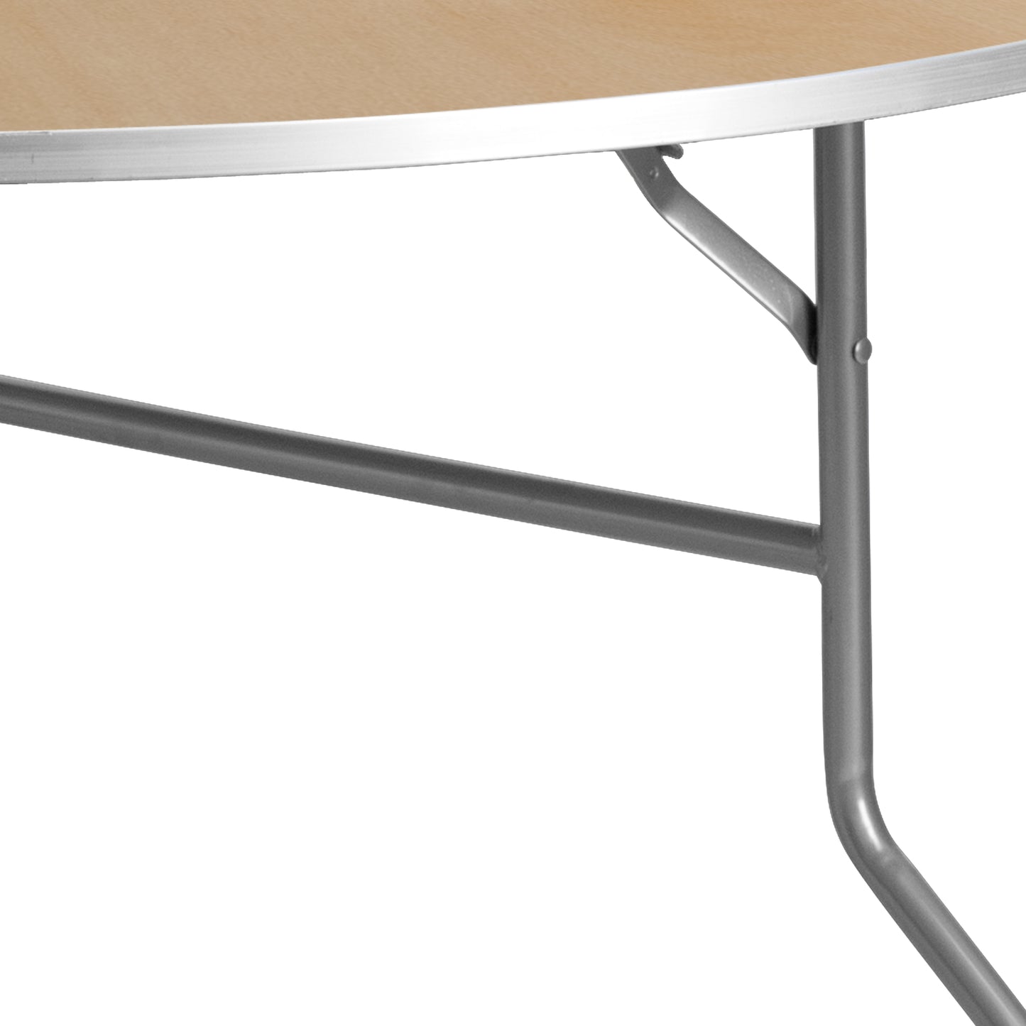 60RND Wood Fold Table-Met Edge XA-60-BIRCH-M-GG