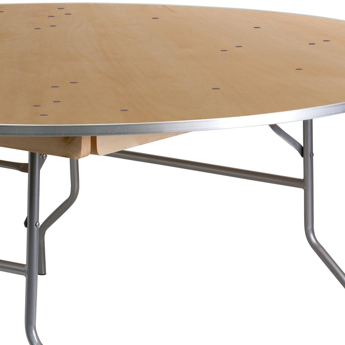 72RND Wood Fold Table-Met Edge XA-72-BIRCH-M-GG