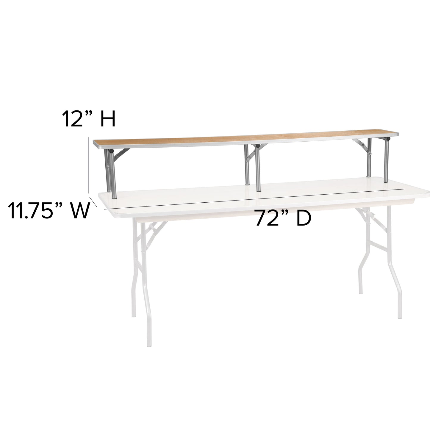 72" X 12" X 12" Bar Top Riser XA-72-RS-GG