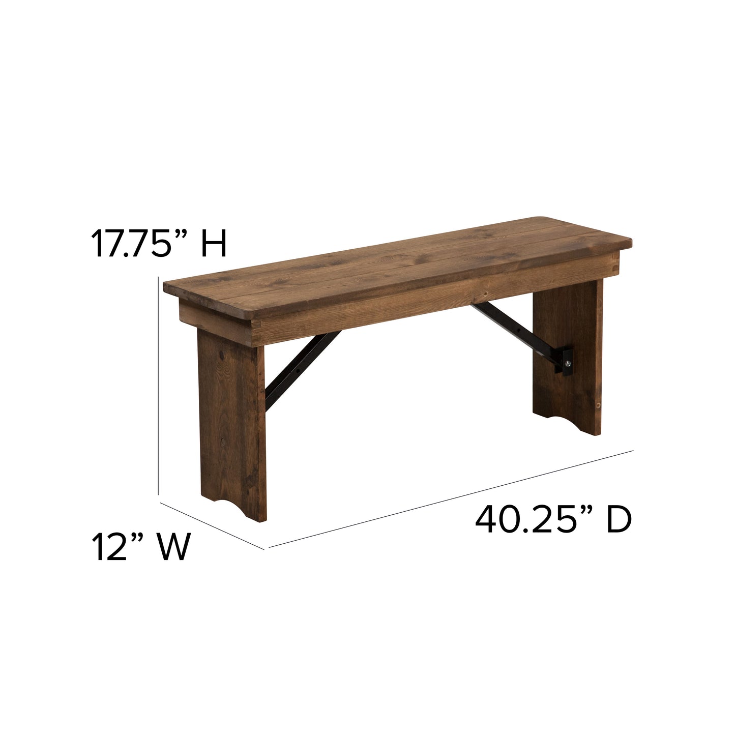 40"x12" Folding Farm Bench XA-B-40X12-GG