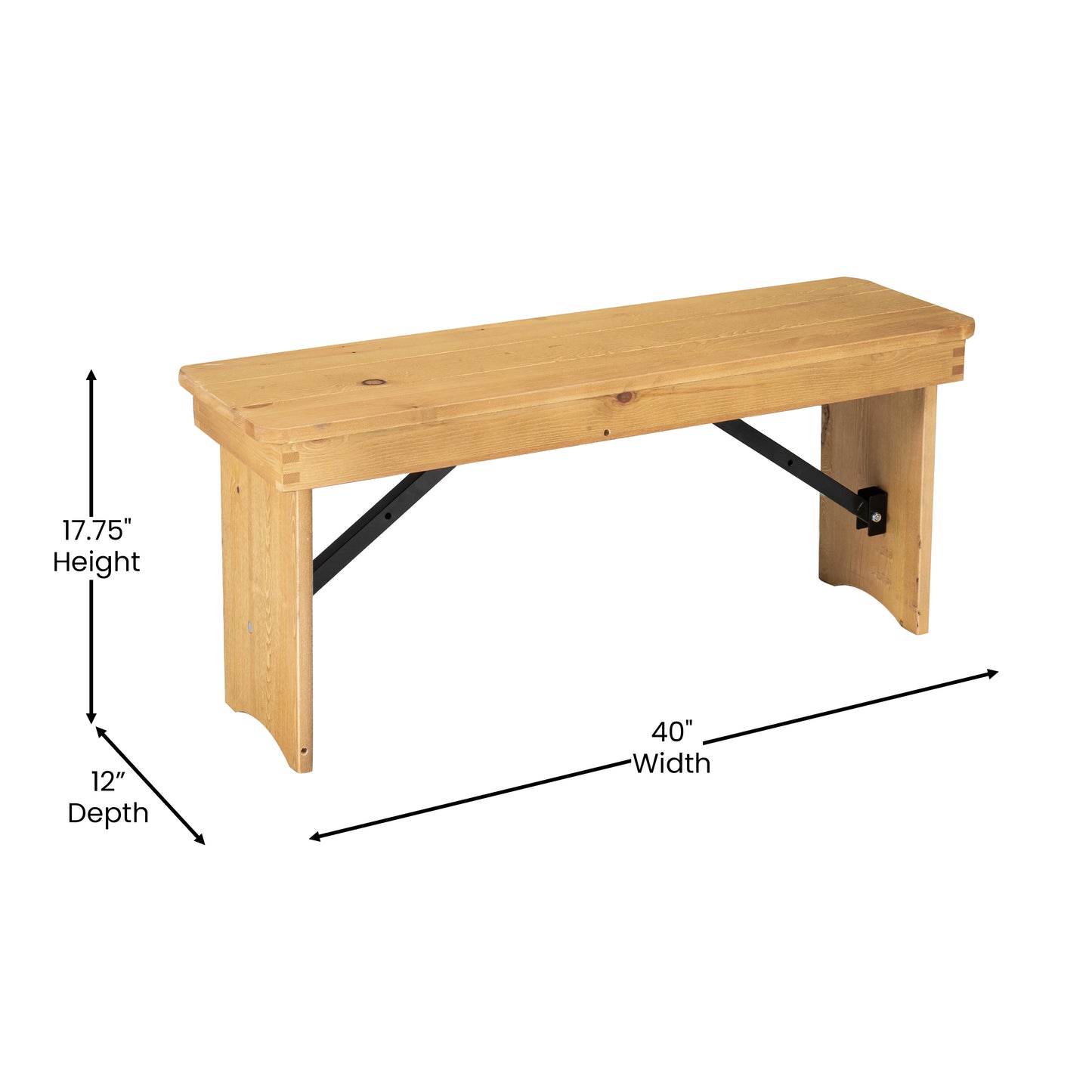 40"x12" Folding Farm Bench XA-B-40X12-LN-GG