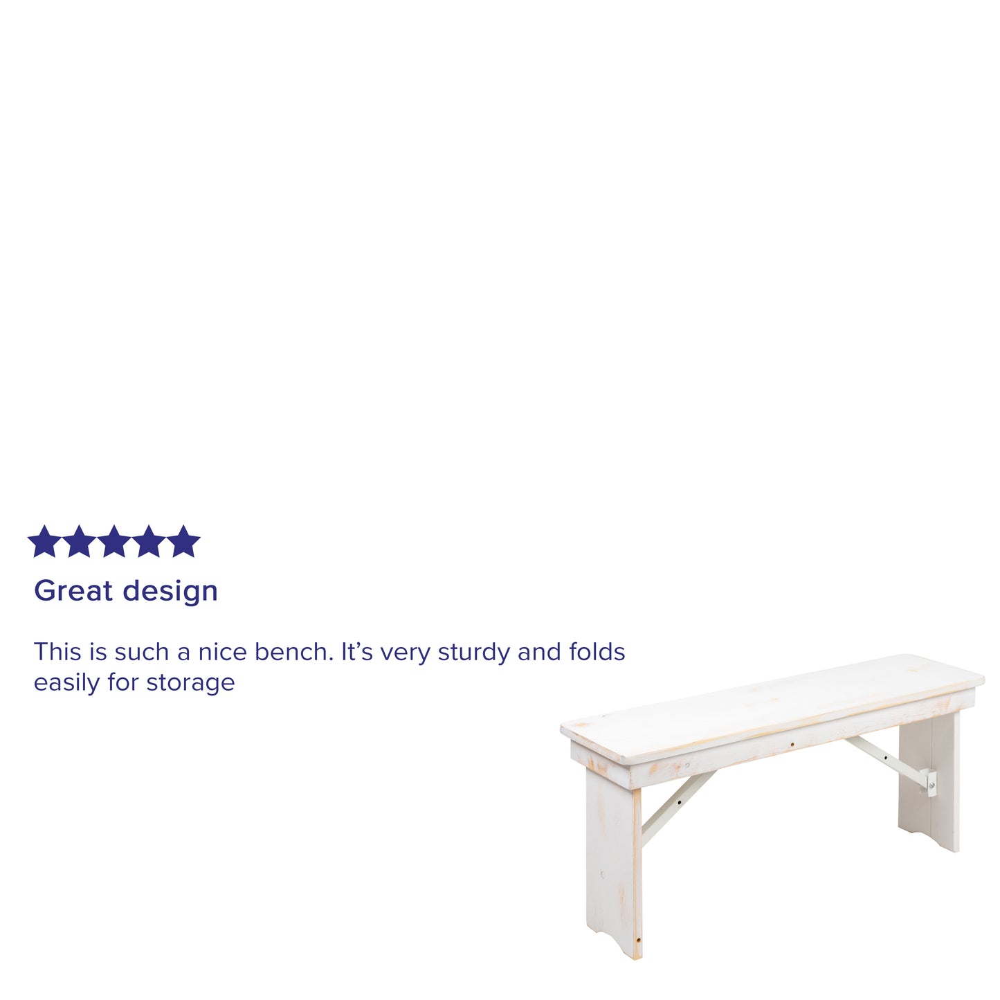 White 40"x12" Farm Bench XA-B-40X12-WH-GG