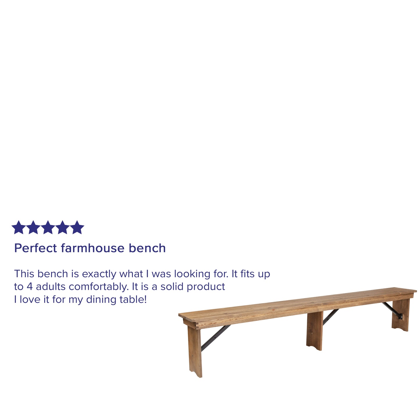 8'x12" Folding Farm Bench XA-B-96X12-L-GG