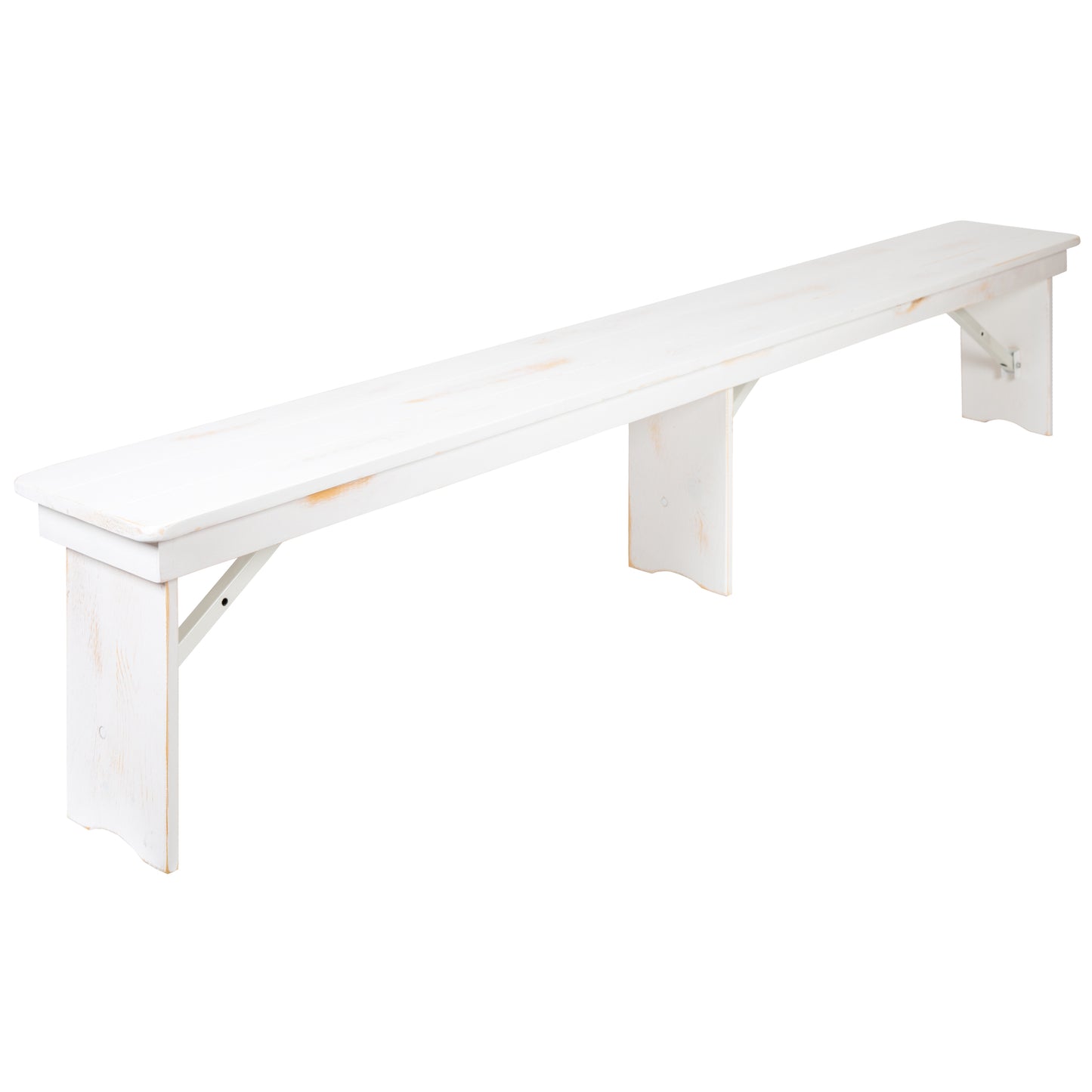 White 8'x12" Farm Bench XA-B-96X12-L-WH-GG