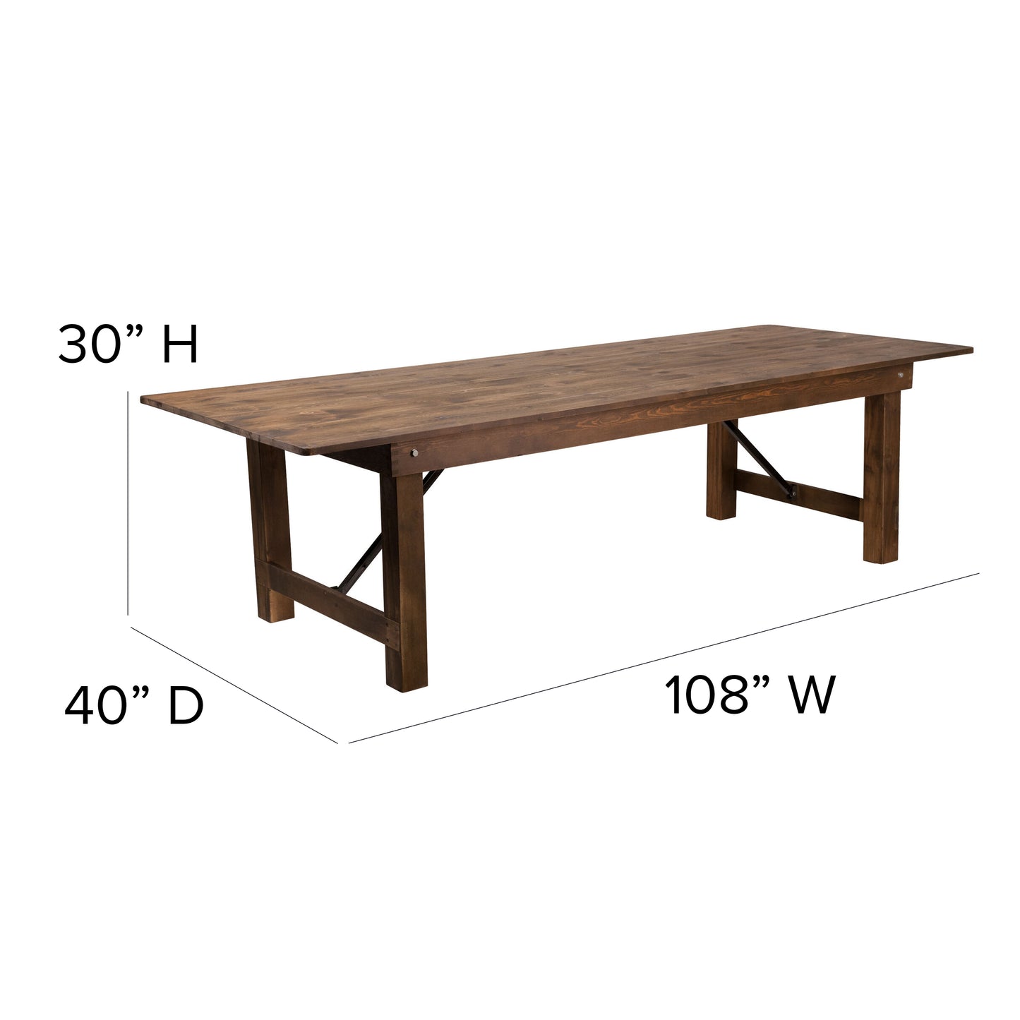 9'x40" Folding Farm Table XA-F-108X40-GG