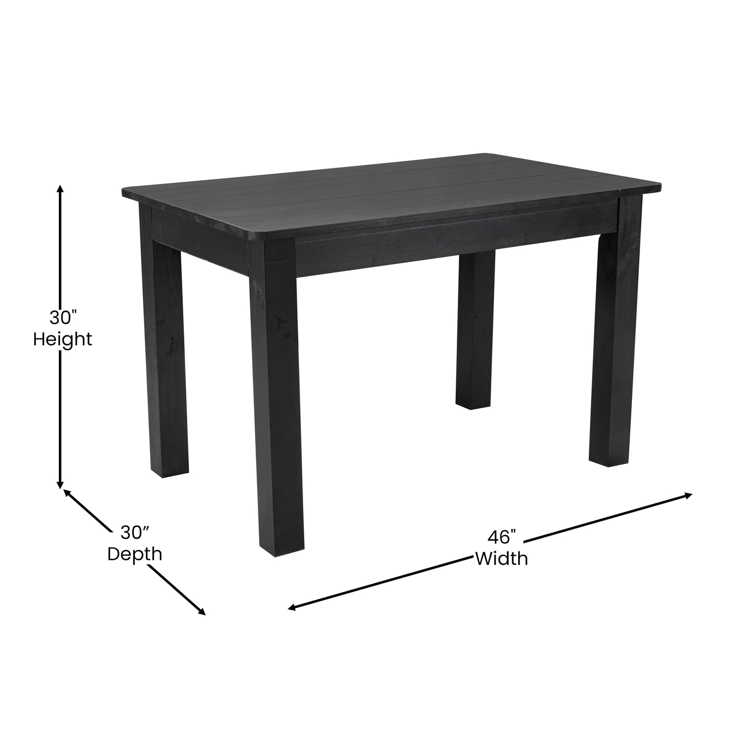 46x30 Black Wash Farm Table XA-F-46X30-BW-GG