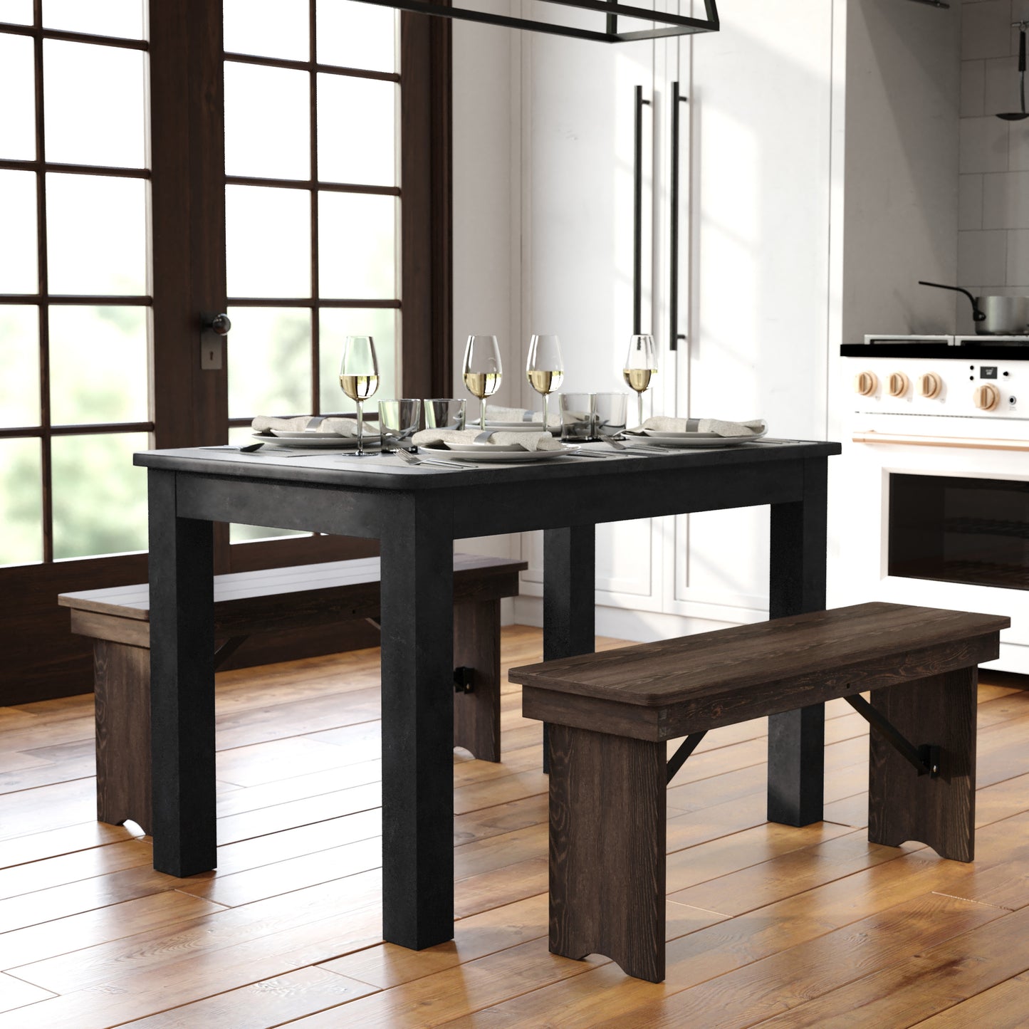 46x30 Black Wash Farm Table XA-F-46X30-BW-GG