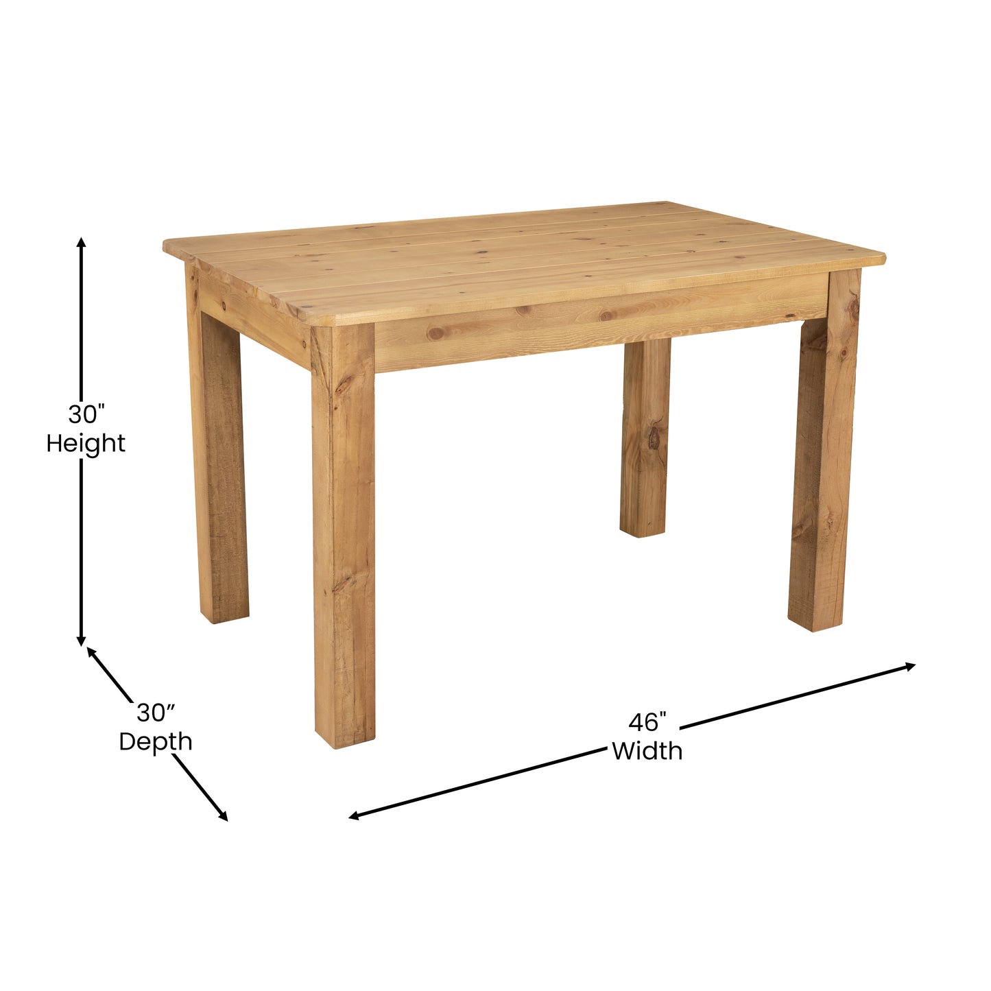 46x30 Natural Farm Table XA-F-46X30-LN-GG