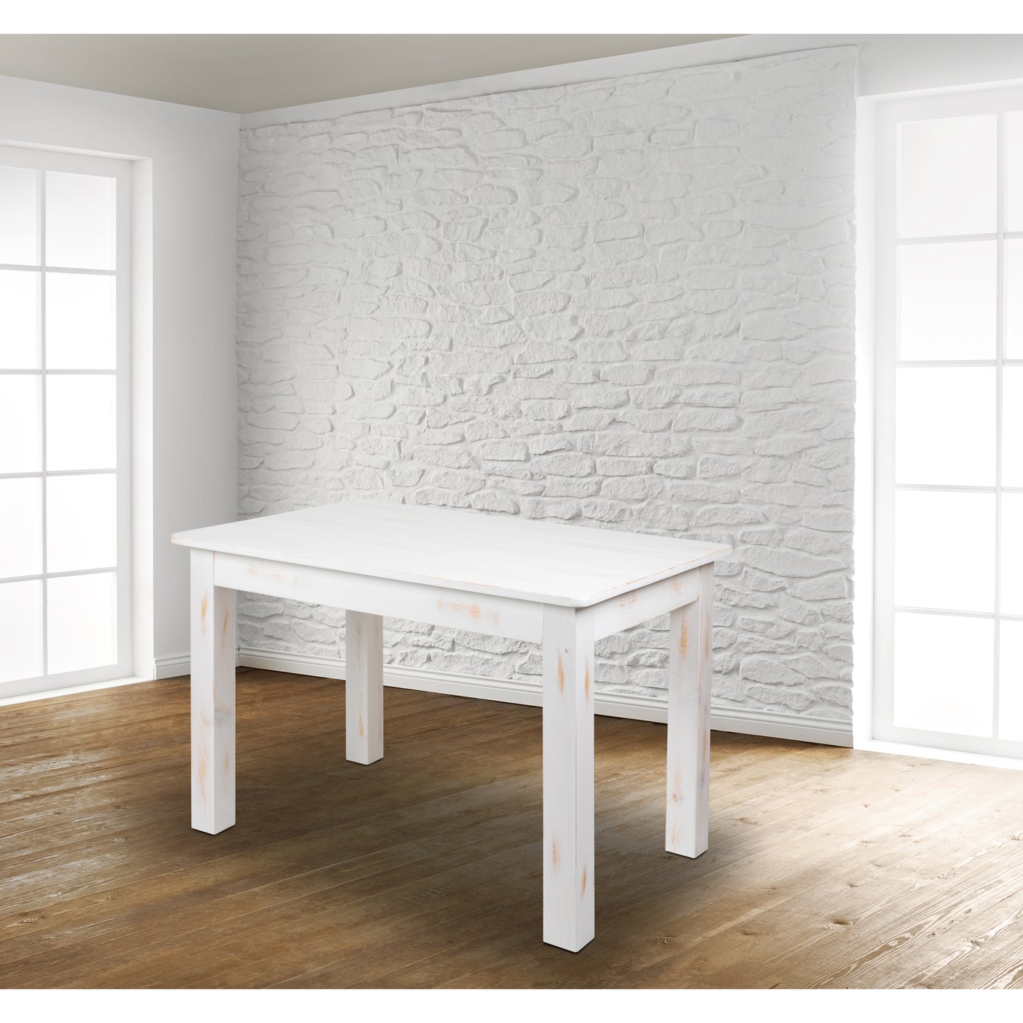 46x30 Rustic White Farm Table XA-F-46X30-WH-GG