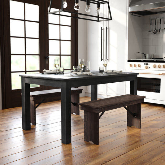 60x38 Black Wash Farm Table XA-F-60X38-BW-GG