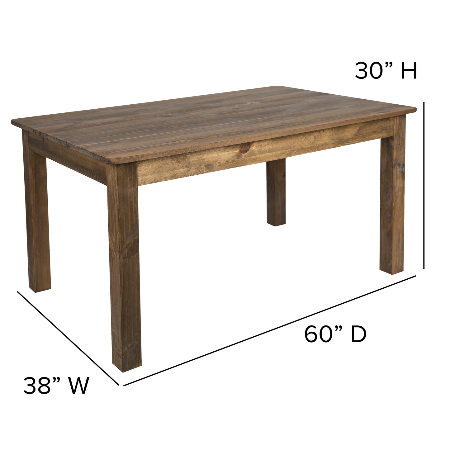 60x38 Rustic Farm Table XA-F-60X38-GG