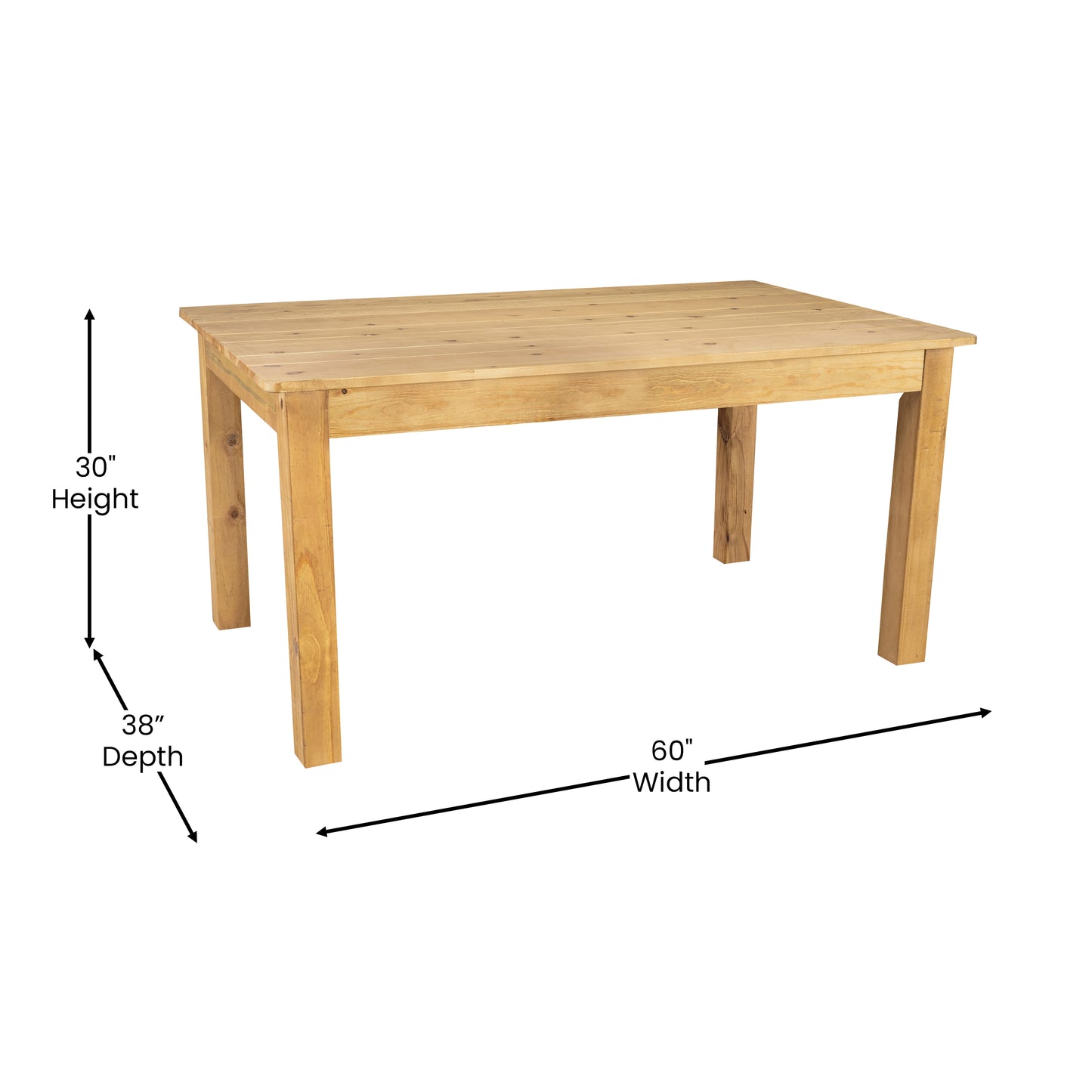 60x38 Natural Farm Table XA-F-60X38-LN-GG