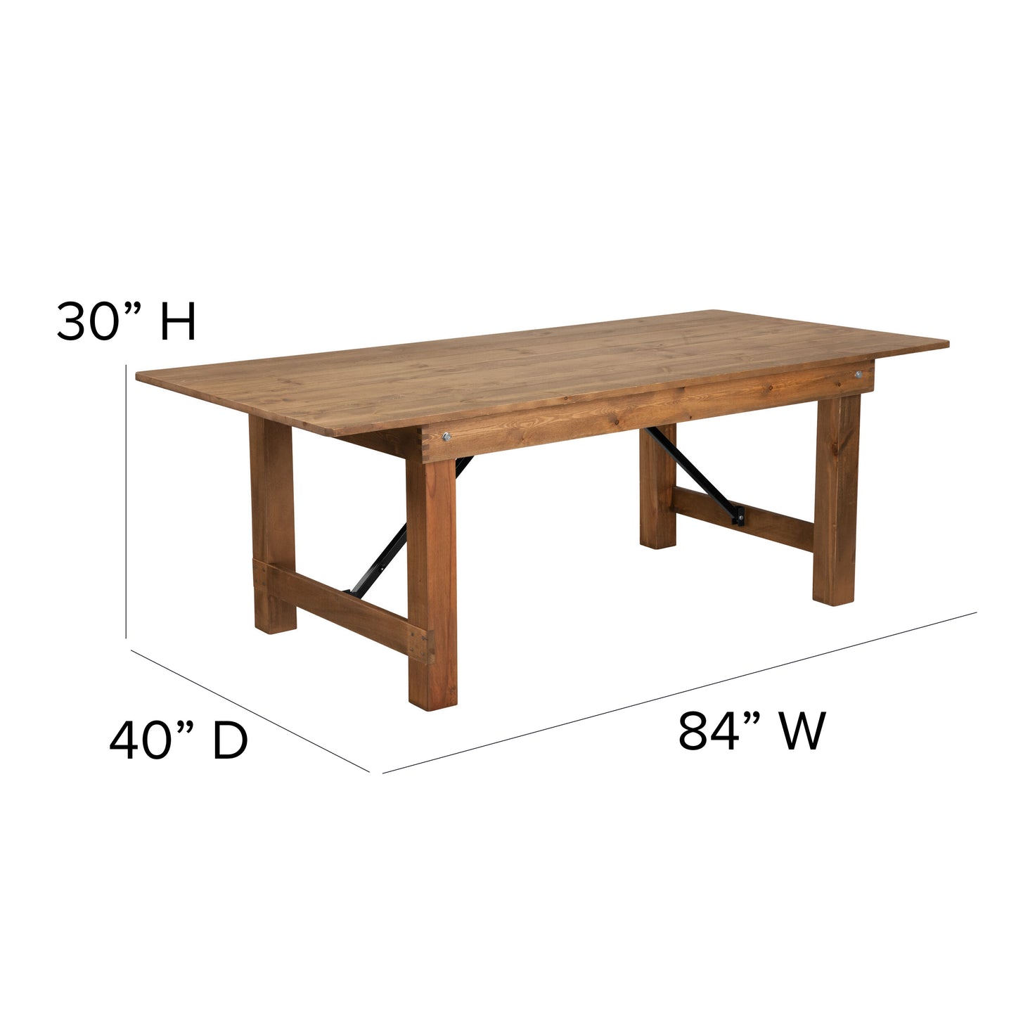 7'x40" Folding Farm Table XA-F-84X40-GG