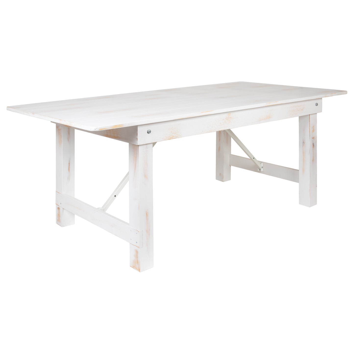 7'x40" White Farm Table XA-F-84X40-WH-GG