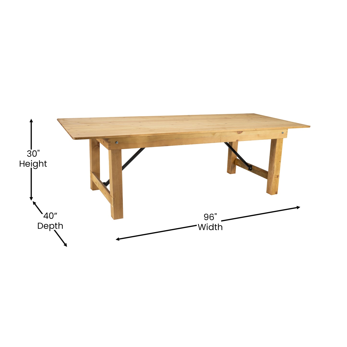 8'x40" Folding Farm Table XA-F-96X40-LN-GG