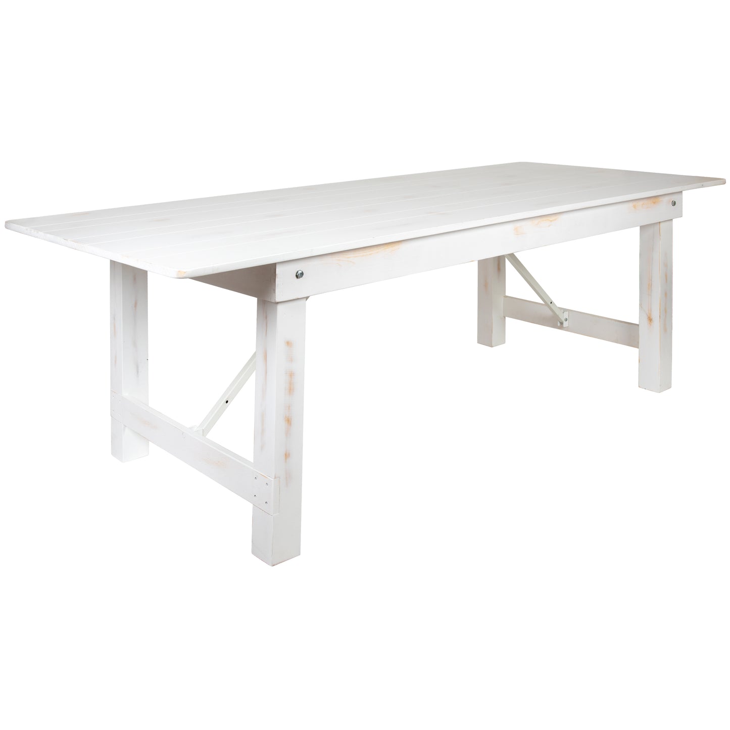 8'x40" White Farm Table XA-F-96X40-WH-GG