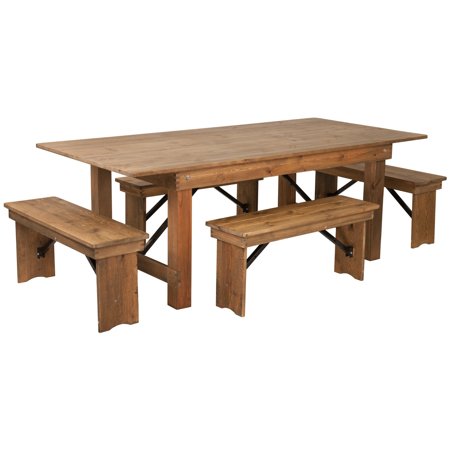 7'x40" Farm Table/4 Bench Set XA-FARM-1-GG