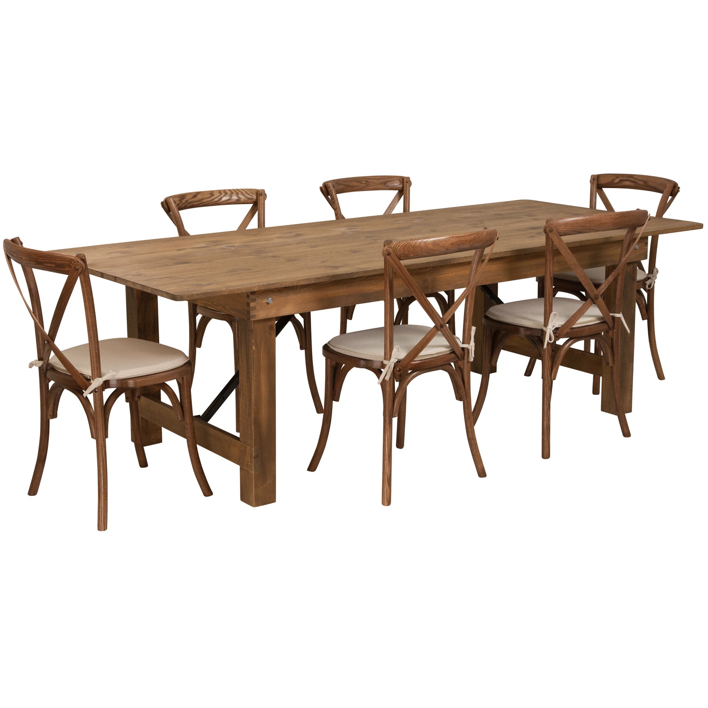 8'x40" Farm Table/6 Chair Set XA-FARM-11-GG