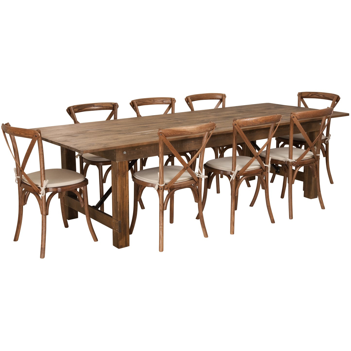 9'x40" Farm Table/8 Chair Set XA-FARM-14-GG