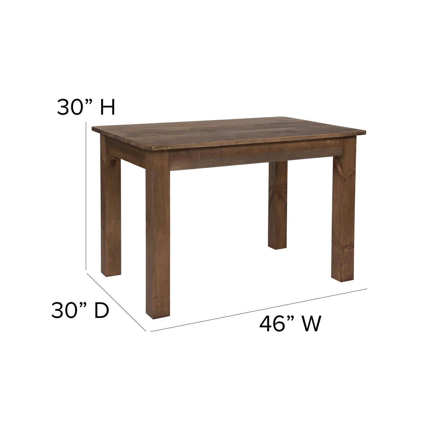 46x30 Farm Table/4 Chair Set XA-FARM-17-GG