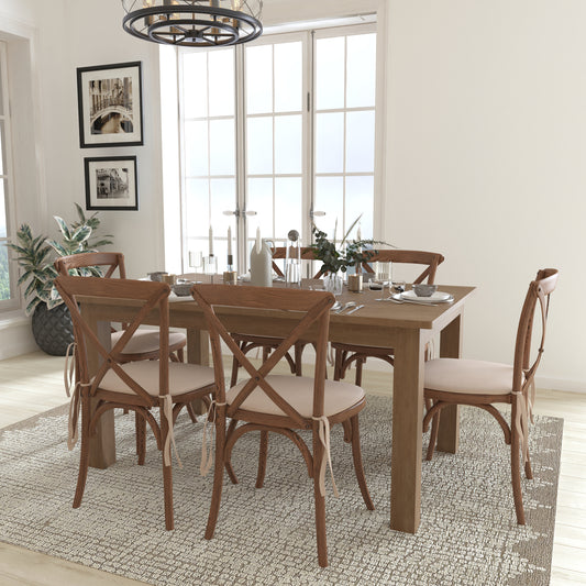 60x38 Farm Table/6 Chair Set XA-FARM-19-GG