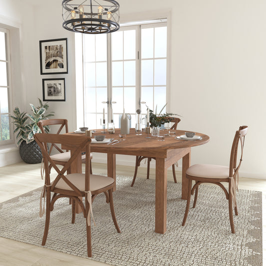 60" RD Farm Table/4 Chair Set XA-FARM-20-GG