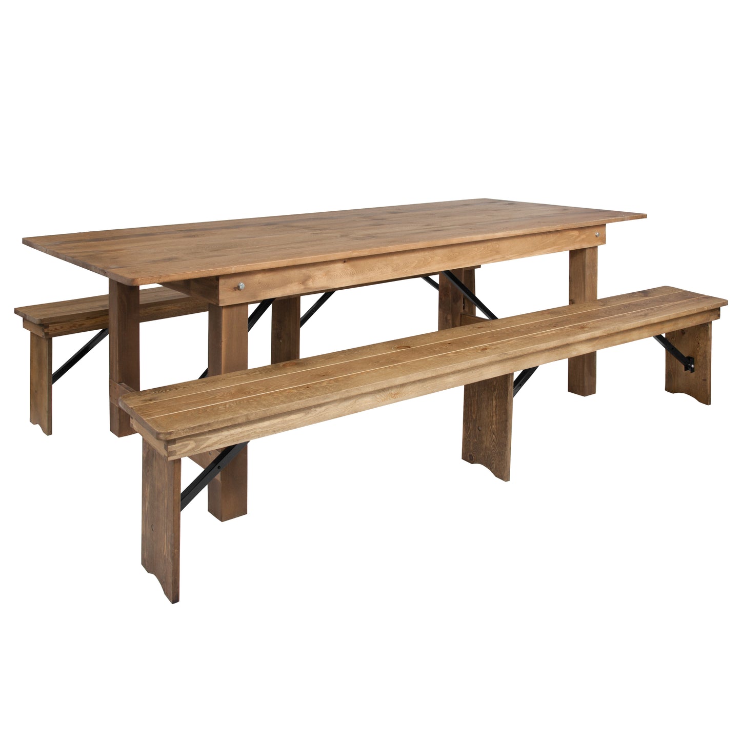 8'x40" Farm Table/2 Bench Set XA-FARM-4-GG