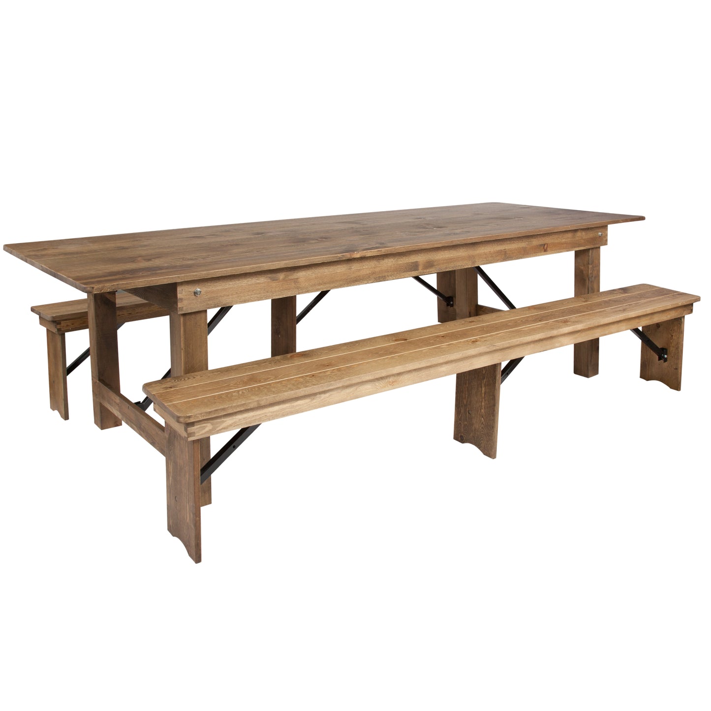 9'x40" Farm Table/2 Bench Set XA-FARM-6-GG