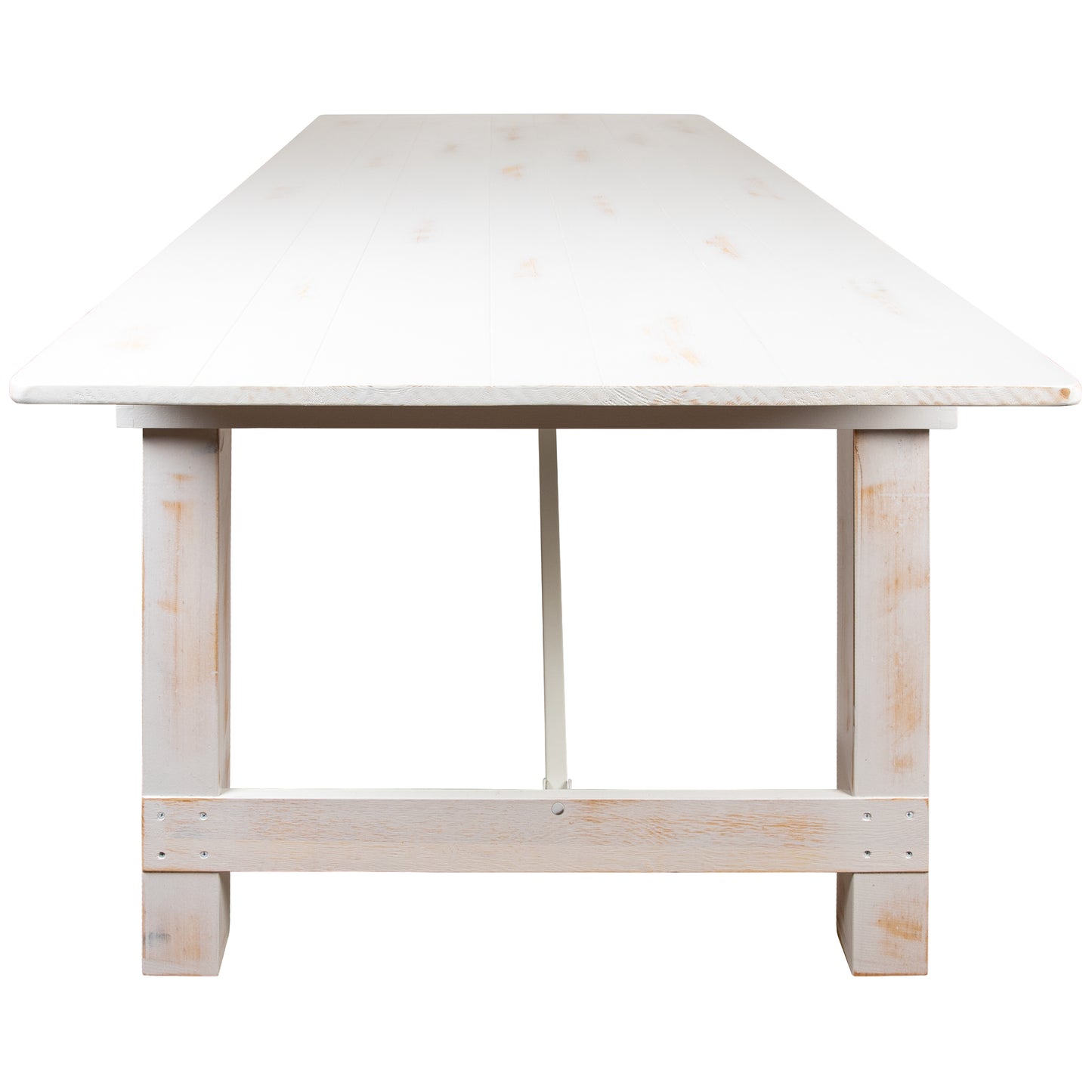 9'x40" White Table/2 Bench Set XA-FARM-6-WH-GG