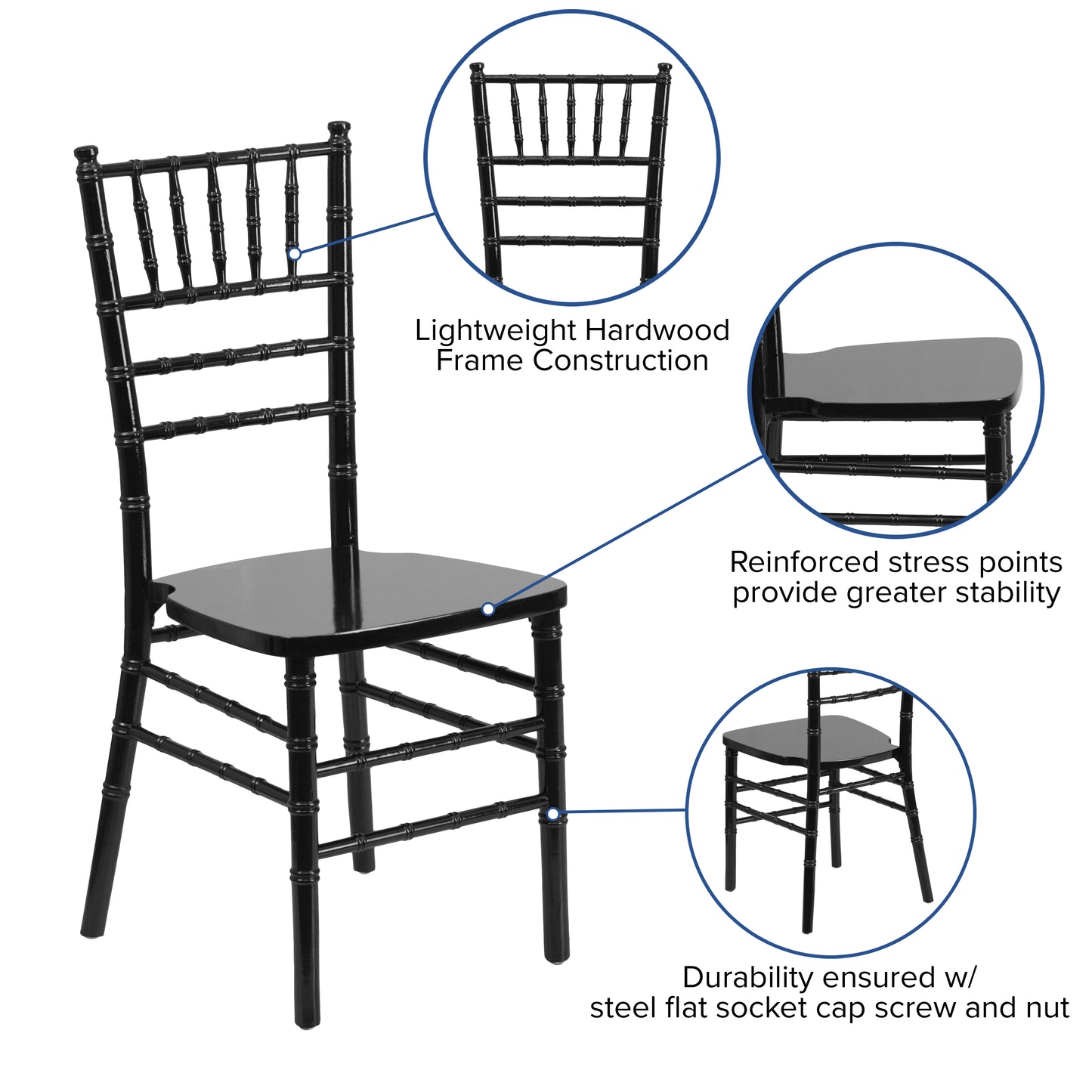 Black Wood Chiavari Chair XS-BLACK-GG