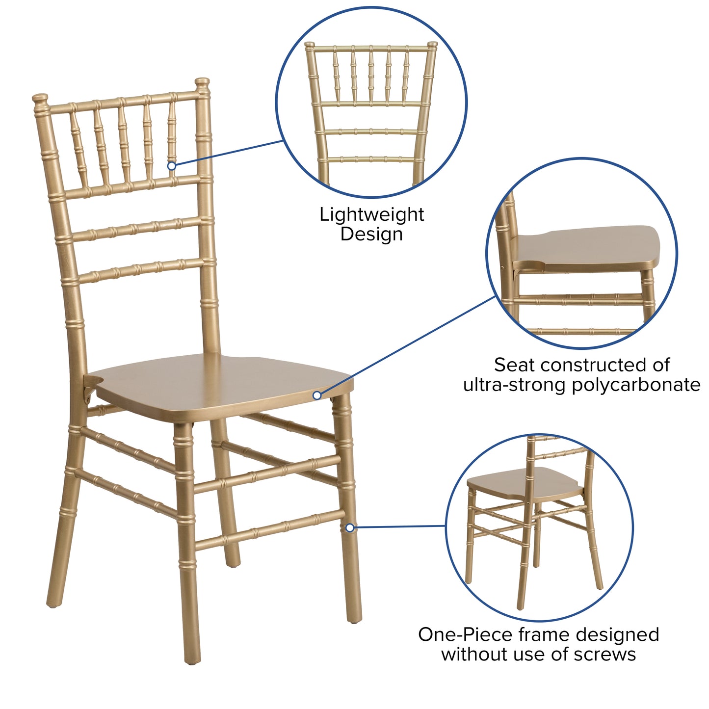 Gold Wood Chiavari Chair XS-GOLD-GG