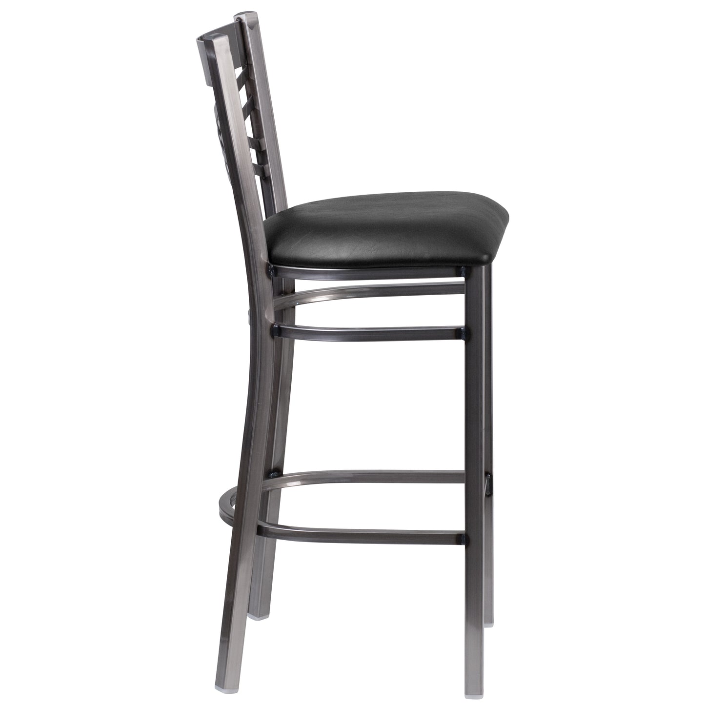 Clear X Stool-Black Seat XU-6F8B-CLR-BAR-BLKV-GG