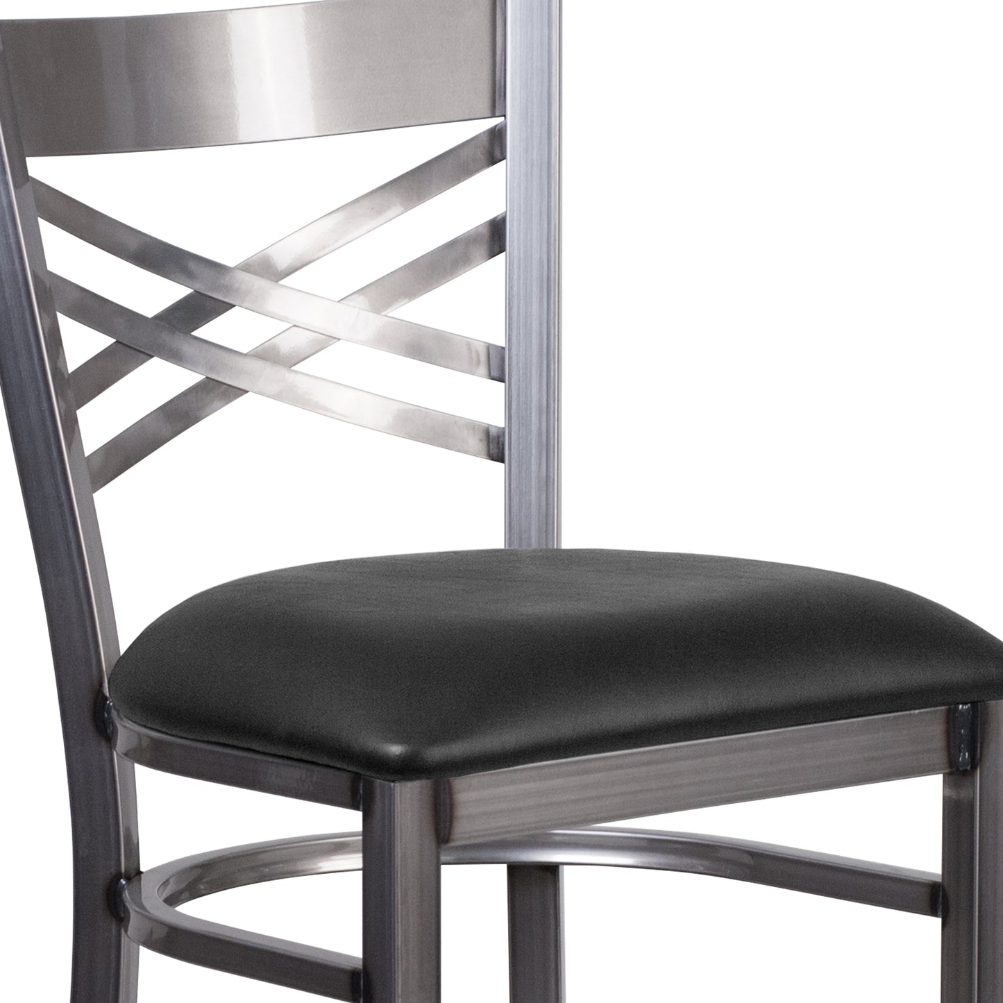 Clear X Stool-Black Seat XU-6F8B-CLR-BAR-BLKV-GG